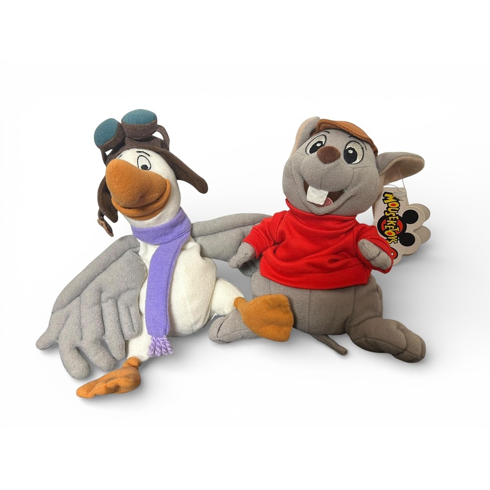 Vintage Disney The Rescuers Plush Set - Bernard & Orville the Albatross